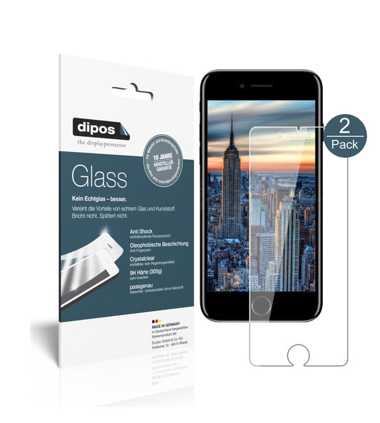 Klare Displayschutzfolie von dipos passend für Apple iPhone SE 2, 9H kratzfest und blasenfrei montiert