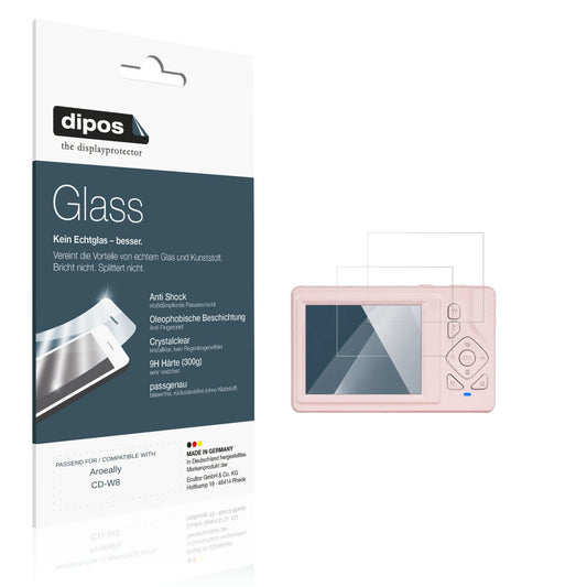 Klare Displayschutzfolie von dipos passend für Aroeally CD-W8, 9H kratzfest und blasenfrei montiert