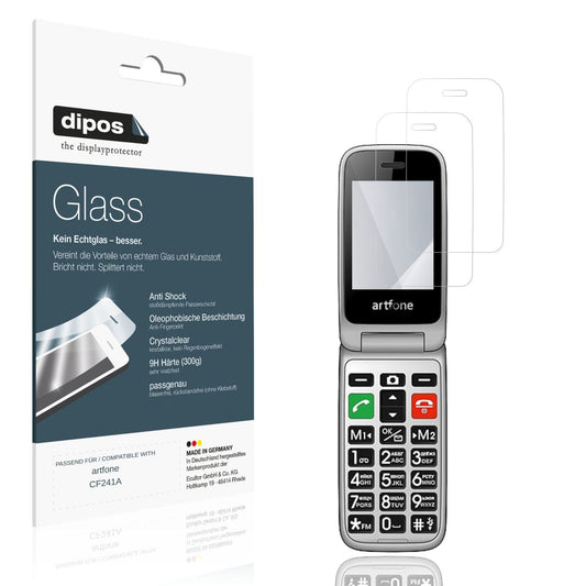 Klare Displayschutzfolie von dipos passend für artfone CF241A, 9H kratzfest und blasenfrei montiert