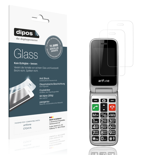 Klare Displayschutzfolie von dipos passend für artfone CF241A, 9H kratzfest und blasenfrei montiert