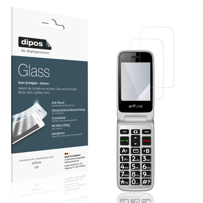 Klare Displayschutzfolie von dipos passend für artfone G6, 9H kratzfest und blasenfrei montiert