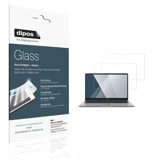 Klare Displayschutzfolie von dipos passend für Asus ExpertBook P1 P1503CVA, 9H kratzfest und blasenfrei montiert