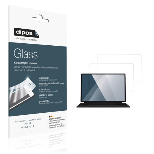 Klare Displayschutzfolie von dipos passend für ASUS ProArt PZ14, 9H kratzfest und blasenfrei montiert
