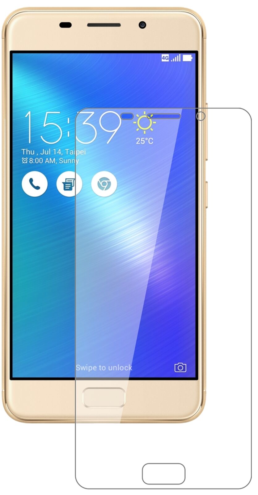 Klare Displayschutzfolie von dipos passend für Asus Zenfone 3S Max, 9H kratzfest und blasenfrei montiert