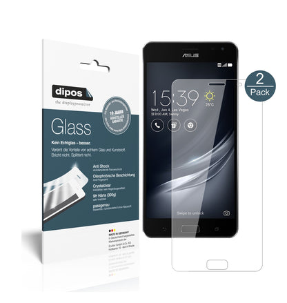 Klare Displayschutzfolie von dipos passend für ASUS ZenFone Ares ZS572KL, 9H kratzfest und blasenfrei montiert