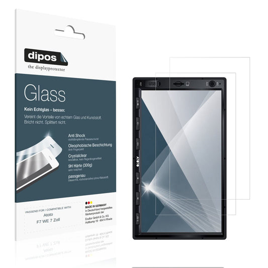 Klare Displayschutzfolie von dipos passend für Atoto F7 WE 7 Zoll, 9H kratzfest und blasenfrei montiert