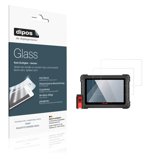 Klare Displayschutzfolie von dipos passend für Autel MaxiSYS MS906 MAX, 9H kratzfest und blasenfrei montiert