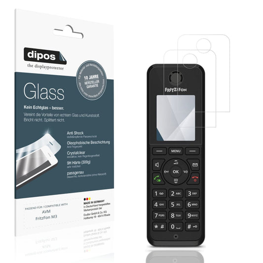 Klare Displayschutzfolie von dipos passend für AVM FritzFon M3, 9H kratzfest und blasenfrei montiert