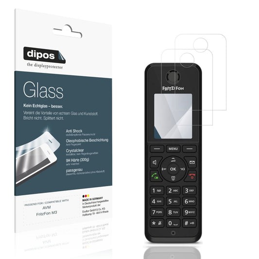 Klare Displayschutzfolie von dipos passend für AVM FritzFon M3, 9H kratzfest und blasenfrei montiert