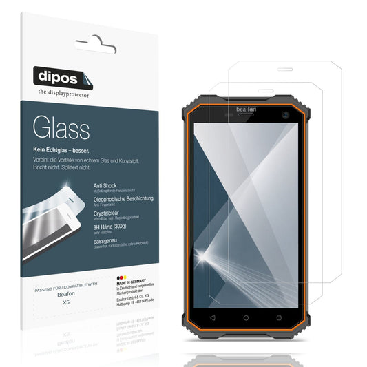 Klare Displayschutzfolie von dipos passend für Beafon X5, 9H kratzfest und blasenfrei montiert