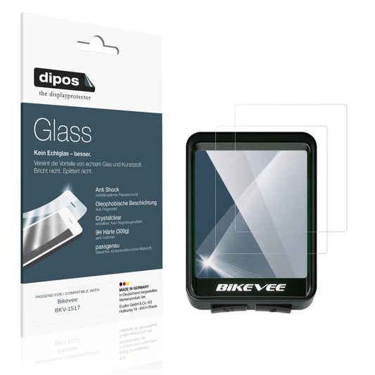 Klare Displayschutzfolie von dipos passend für Bikevee BKV-1517, 9H kratzfest und blasenfrei montiert