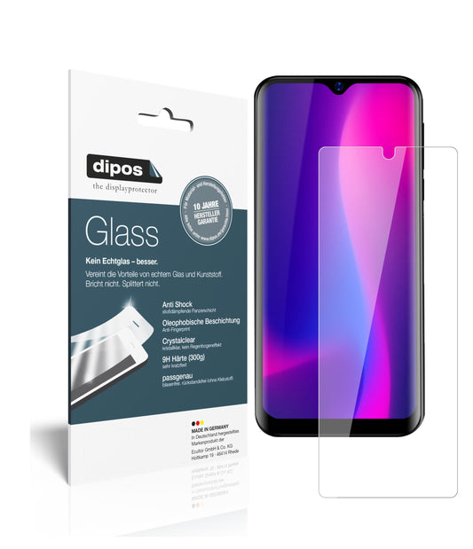 Klare Displayschutzfolie von dipos passend für Blackview A60 Pro (2019), 9H kratzfest und blasenfrei montiert