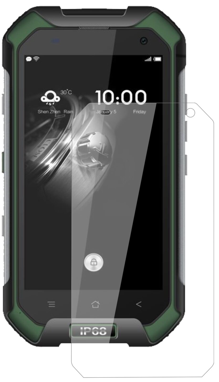 Klare Displayschutzfolie von dipos passend für Blackview BV6000, 9H kratzfest und blasenfrei montiert