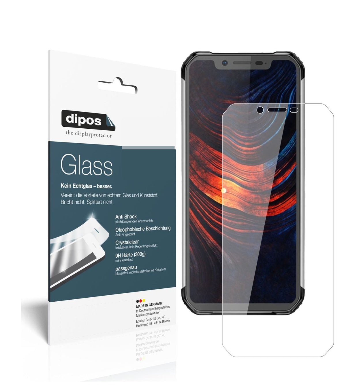 Klare Displayschutzfolie von dipos passend für Blackview BV9600 Plus, 9H kratzfest und blasenfrei montiert