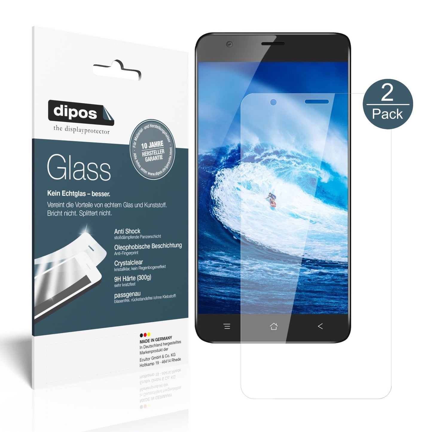 Klare Displayschutzfolie von dipos passend für Blackview E7s, 9H kratzfest und blasenfrei montiert