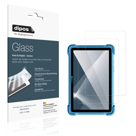 Klare Displayschutzfolie von dipos passend für Blackview Link 1 Kids, 9H kratzfest und blasenfrei montiert