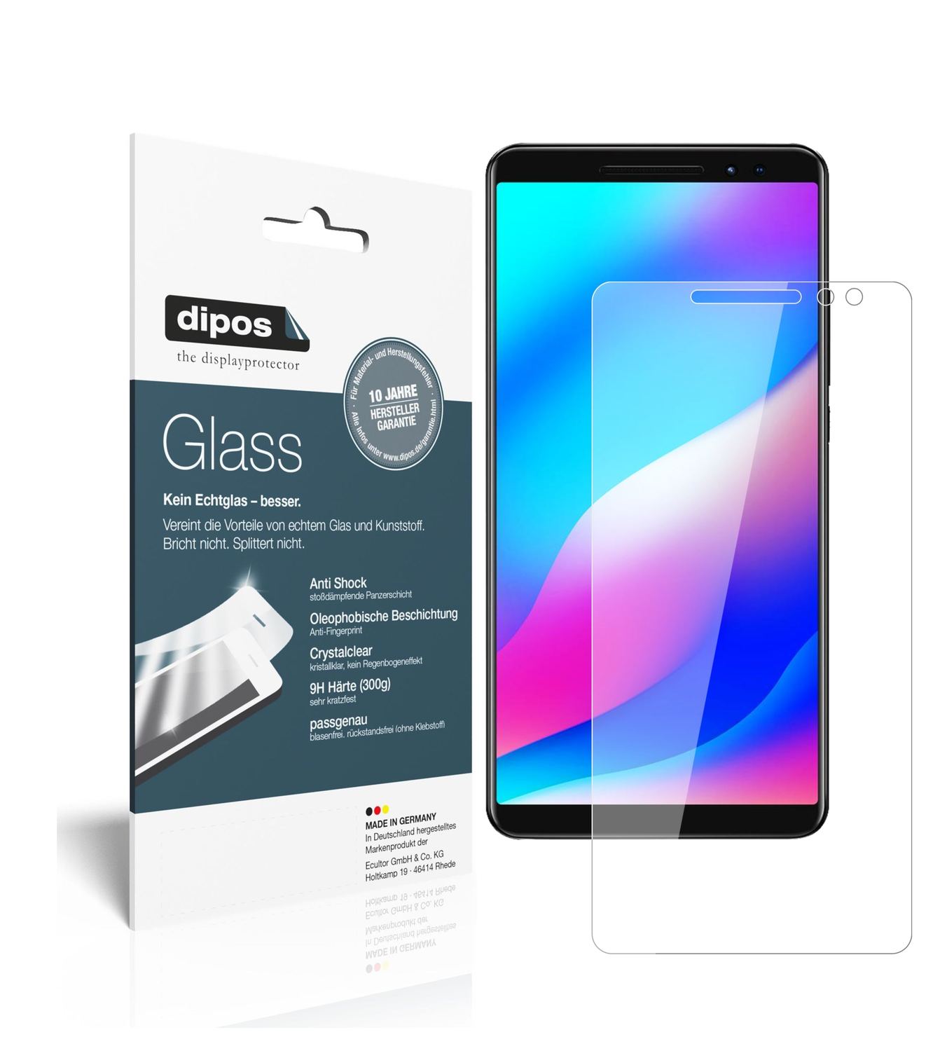 Klare Displayschutzfolie von dipos passend für Blackview Max 1, 9H kratzfest und blasenfrei montiert