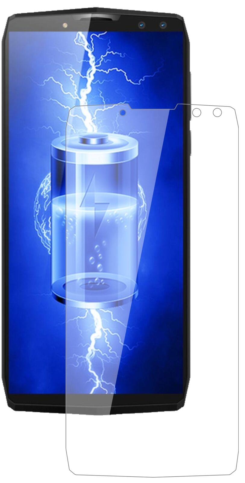 Klare Displayschutzfolie von dipos passend für Blackview P10000 Pro, 9H kratzfest und blasenfrei montiert