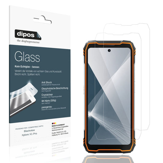 Klare Displayschutzfolie von dipos passend für Blackview Xplore X1 Pro, 9H kratzfest und blasenfrei montiert