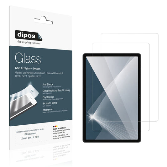 Klare Displayschutzfolie von dipos passend für Blackview Zeno 10 11 Zoll, 9H kratzfest und blasenfrei montiert