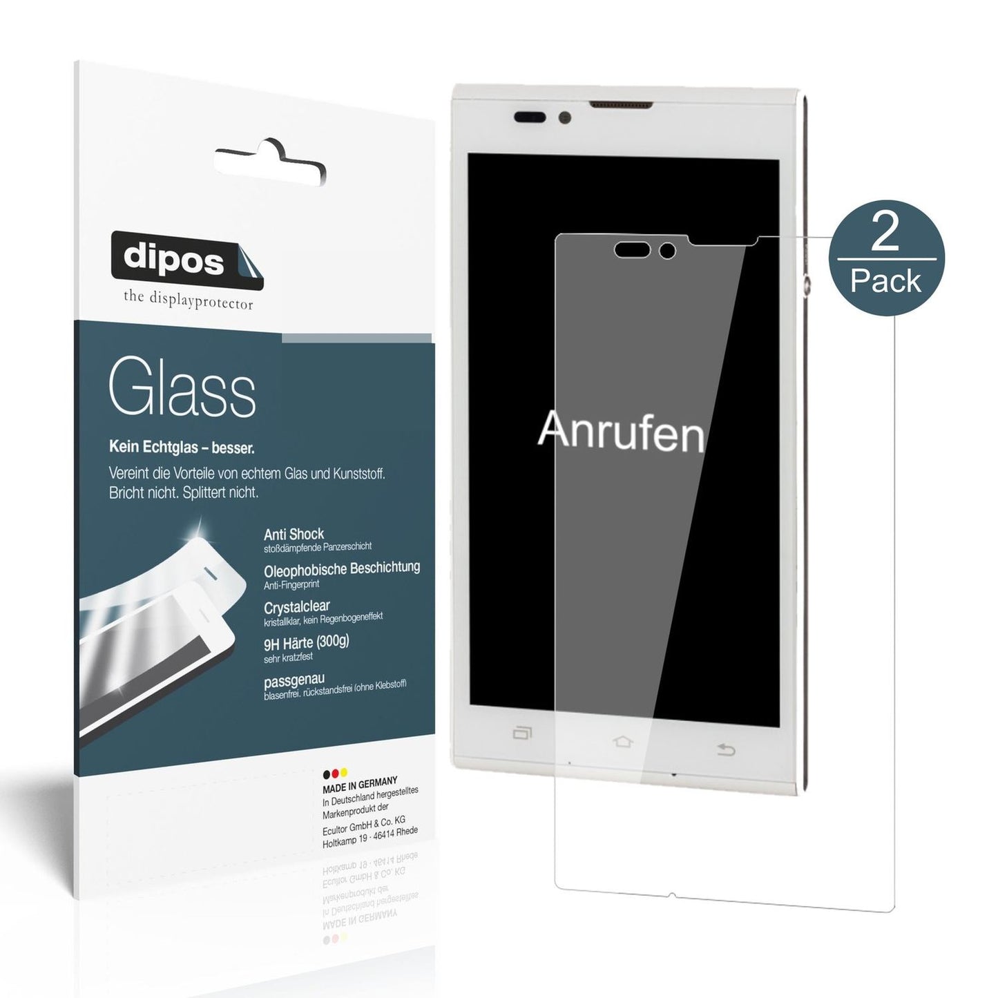 Klare Displayschutzfolie von dipos passend für BlindShell 2, 9H kratzfest und blasenfrei montiert