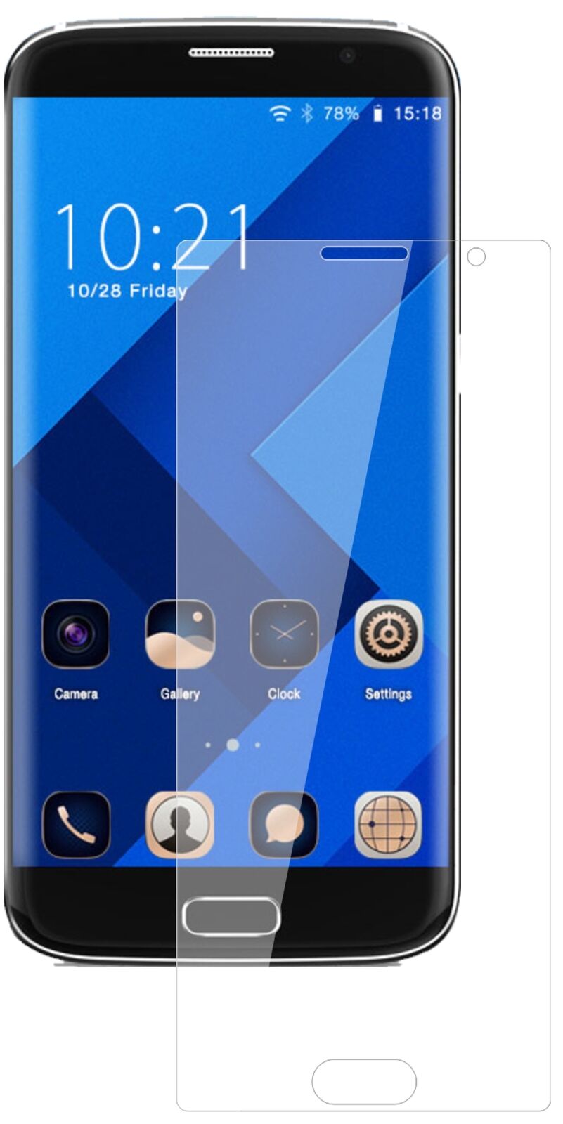 Klare Displayschutzfolie von dipos passend für BLUBOO Edge, 9H kratzfest und blasenfrei montiert