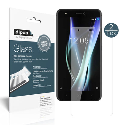Klare Displayschutzfolie von dipos passend für BQ Aquaris X, 9H kratzfest und blasenfrei montiert