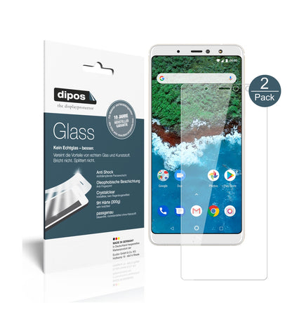 Klare Displayschutzfolie von dipos passend für BQ Aquaris X2, 9H kratzfest und blasenfrei montiert