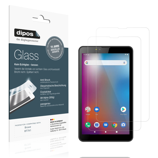 Klare Displayschutzfolie von dipos passend für Brave BT7X1, 9H kratzfest und blasenfrei montiert