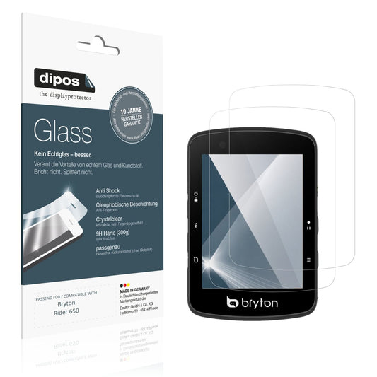 Klare Displayschutzfolie von dipos passend für Bryton Rider 650, 9H kratzfest und blasenfrei montiert