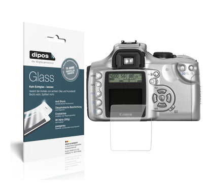 Klare Displayschutzfolie von dipos passend für Canon EOS 300D, 9H kratzfest und blasenfrei montiert