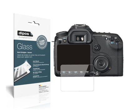 Klare Displayschutzfolie von dipos passend für Canon Eos 50D, 9H kratzfest und blasenfrei montiert