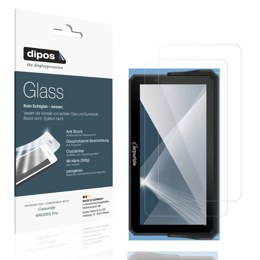 Klare Displayschutzfolie von dipos passend für Carpuride W602BS Pro, 9H kratzfest und blasenfrei montiert