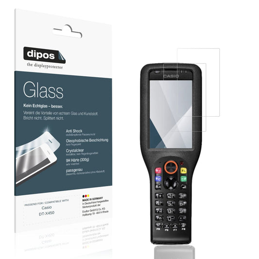 Klare Displayschutzfolie von dipos passend für Casio DT-X450, 9H kratzfest und blasenfrei montiert