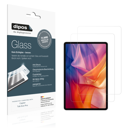 Klare Displayschutzfolie von dipos passend für Cepter Tab Evo Pro, 9H kratzfest und blasenfrei montiert