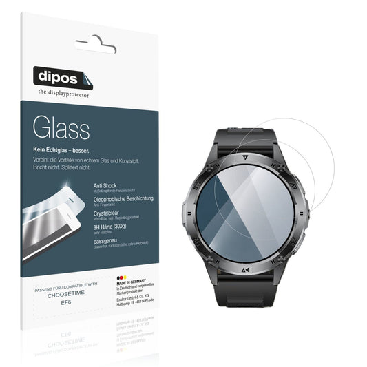 Klare Displayschutzfolie von dipos passend für CHOOSETIME EF6, 9H kratzfest und blasenfrei montiert