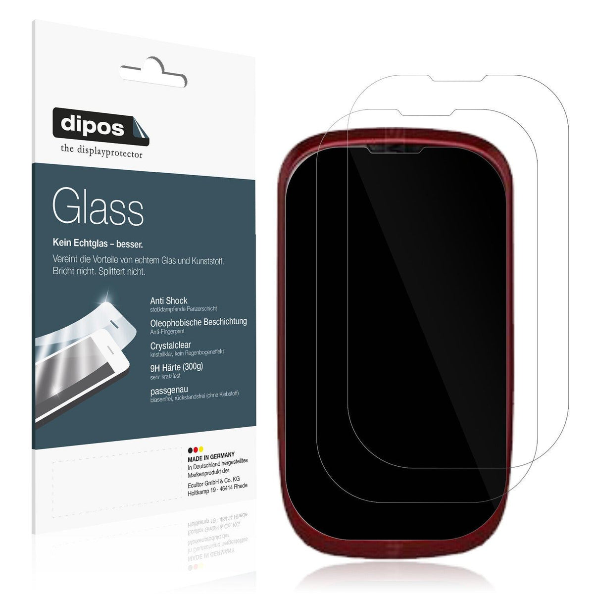 Klare Displayschutzfolie von dipos passend für Coolpad 8020, 9H kratzfest und blasenfrei montiert