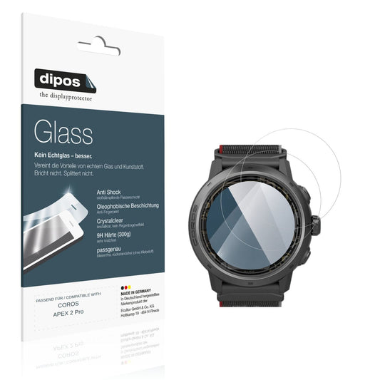 Klare Displayschutzfolie von dipos passend für COROS APEX 2 Pro, 9H kratzfest und blasenfrei montiert