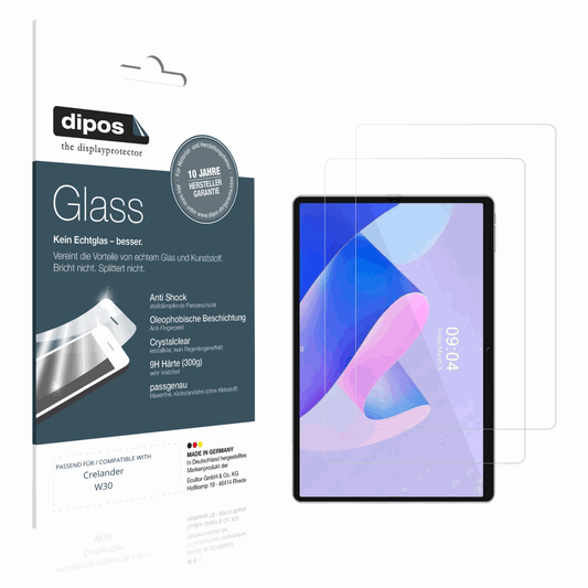 Klare Displayschutzfolie von dipos passend für Crelander W30, 9H kratzfest und blasenfrei montiert