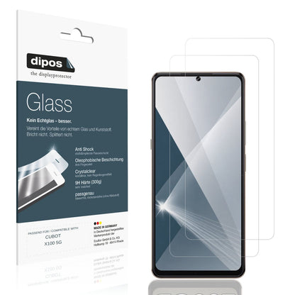 Klare Displayschutzfolie von dipos passend für CUBOT X100 5G, 9H kratzfest und blasenfrei montiert
