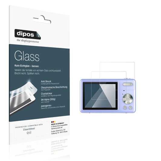Klare Displayschutzfolie von dipos passend für DawnMeet Q12, 9H kratzfest und blasenfrei montiert