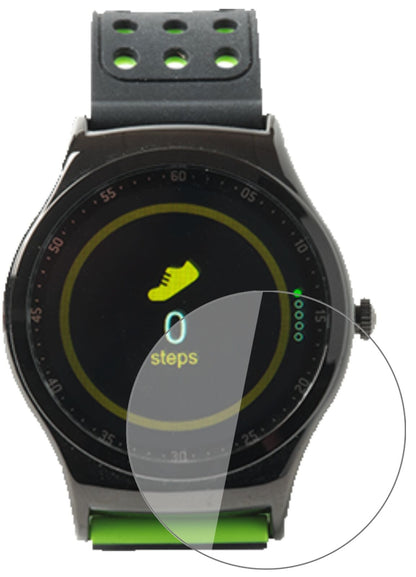 Klare Displayschutzfolie von dipos passend für DENVER SW-450 Smartwatch, 9H kratzfest und blasenfrei montiert