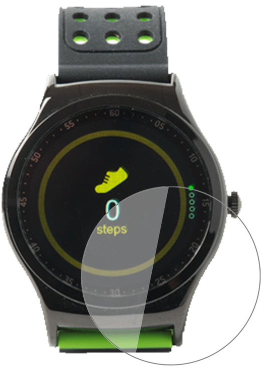 Klare Displayschutzfolie von dipos passend für DENVER SW-450 Smartwatch, 9H kratzfest und blasenfrei montiert