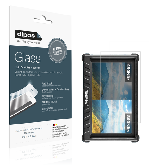 Klare Displayschutzfolie von dipos passend für Desview P5 II 5.5 Zoll, 9H kratzfest und blasenfrei montiert