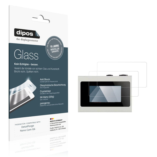 Klare Displayschutzfolie von dipos passend für DetailForge Nano Cam G6, 9H kratzfest und blasenfrei montiert