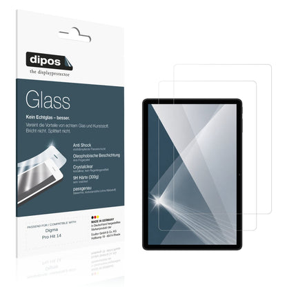 Klare Displayschutzfolie von dipos passend für Digma Pro Hit 14, 9H kratzfest und blasenfrei montiert