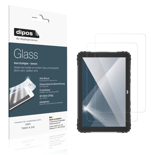 Klare Displayschutzfolie von dipos passend für DMD T880X 8 Zoll, 9H kratzfest und blasenfrei montiert