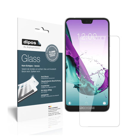 Klare Displayschutzfolie von dipos passend für Doogee N10, 9H kratzfest und blasenfrei montiert