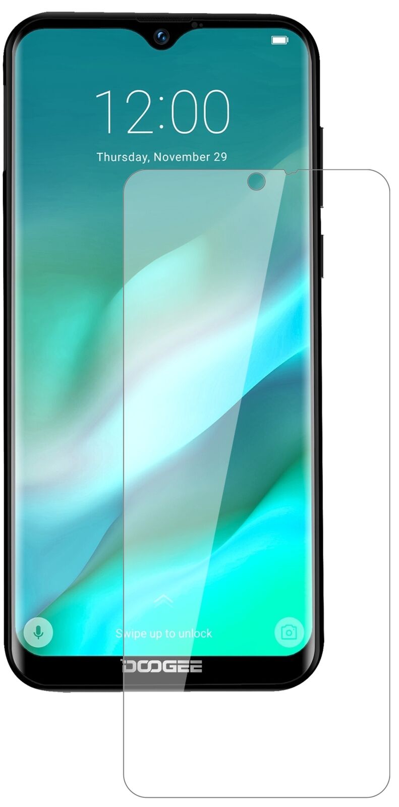 Klare Displayschutzfolie von dipos passend für Doogee X90L, 9H kratzfest und blasenfrei montiert
