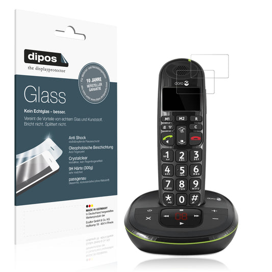Klare Displayschutzfolie von dipos passend für Doro 105wr, 9H kratzfest und blasenfrei montiert